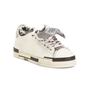 REBECCA WHITE White/grey Leather Identity Sneakers
